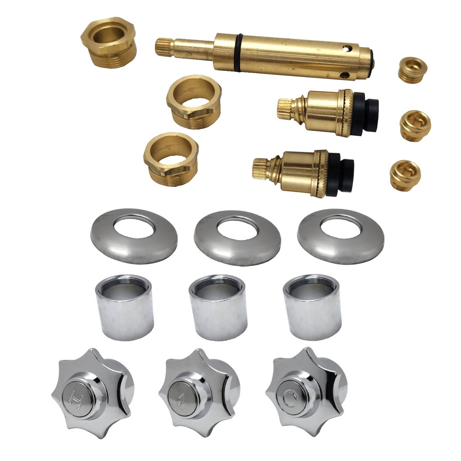 Chrome 3 Piece Rebuild Kit to Fit American Standard Aqua Seal Shower Bodies