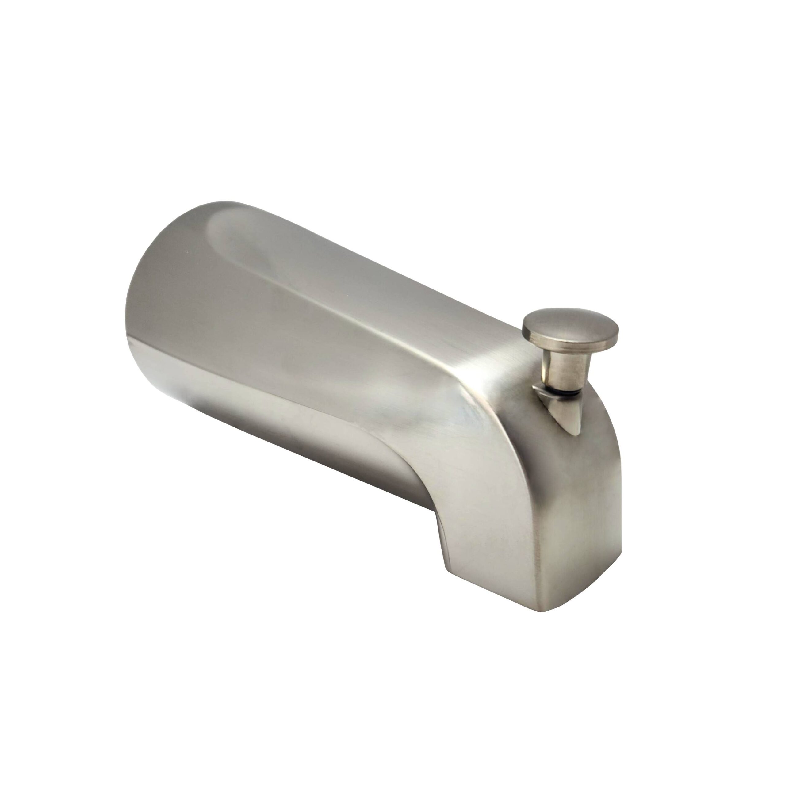 Satin Nickel 1/2" Front Connection Tub Spout w/ Pull Up Diverter