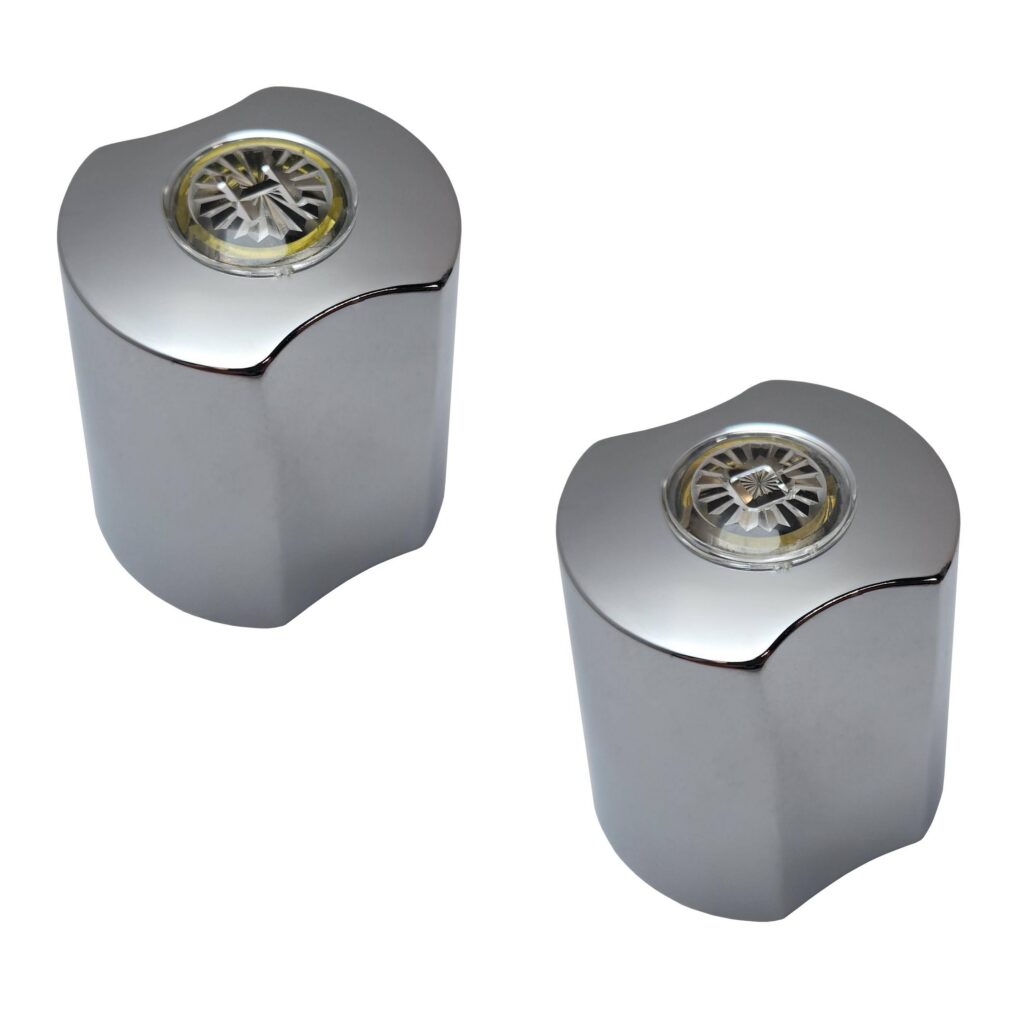 Large Chrome Hot & Cold Handles Fit American Standard Cadet Handles