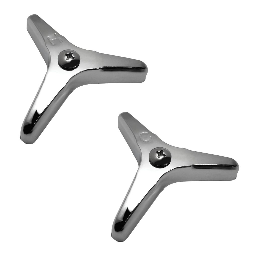 Chrome Hot & Cold Handles Fits American Standard Tractline