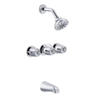 Gerber Classics Three Handle Sliding Sleeve Escutcheon Tub & Shower Fitting with IPS/Sweat Connections & Threaded Spout