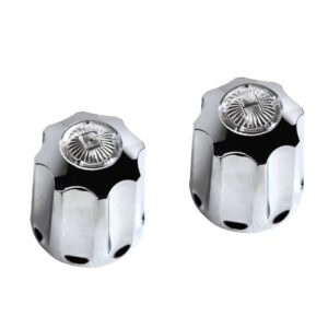 Chrome Hot & Cold Handles Fit Gerber Faucets (Short Broach)