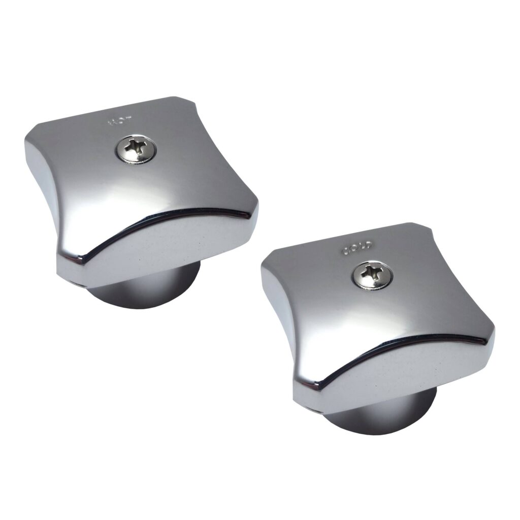 Chrome Hot & Cold Knob Handles Fit Kohler Triton Faucets