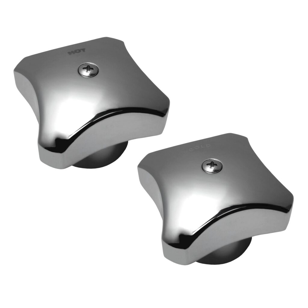Chrome Hot & Cold Handles Fits Kohler Triton Shower Faucets, Large