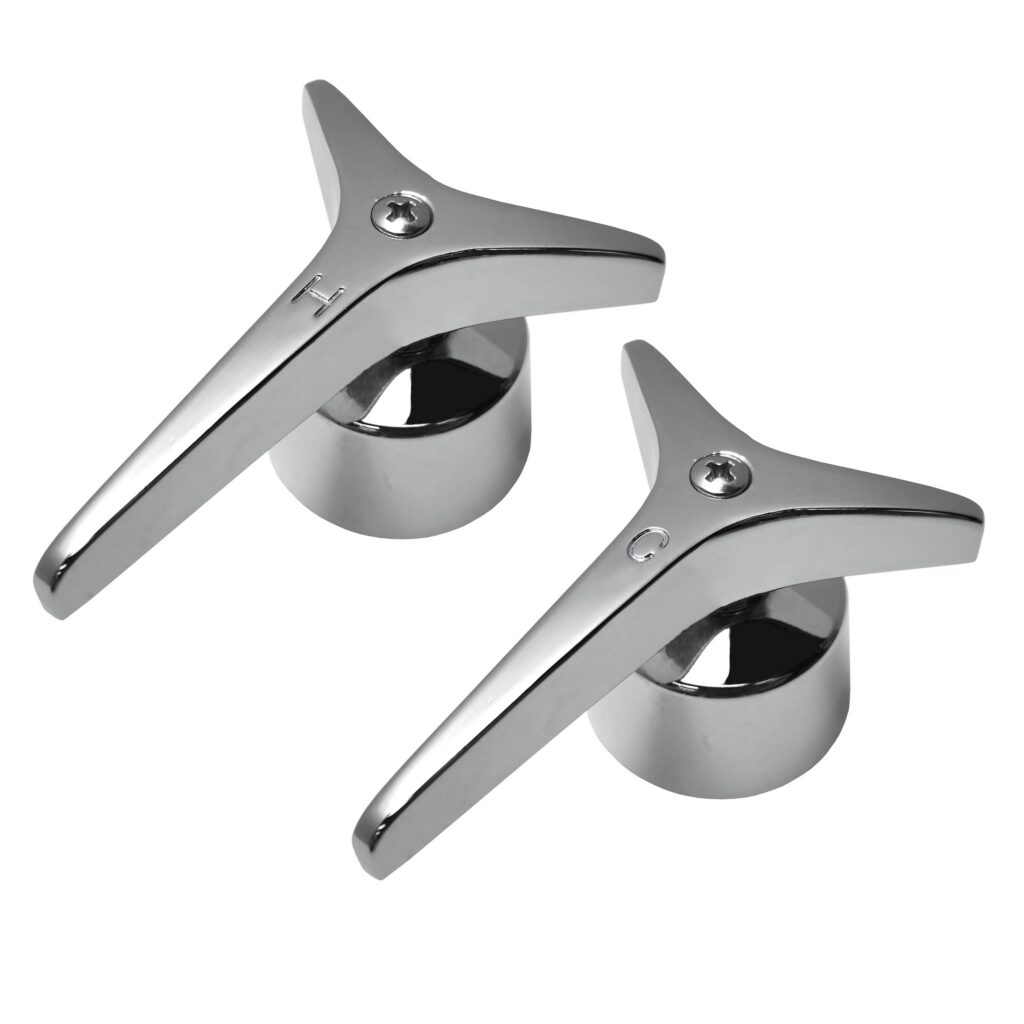 Chrome Hot & Cold lever Handles Fit Kohler Triton O/S Faucets