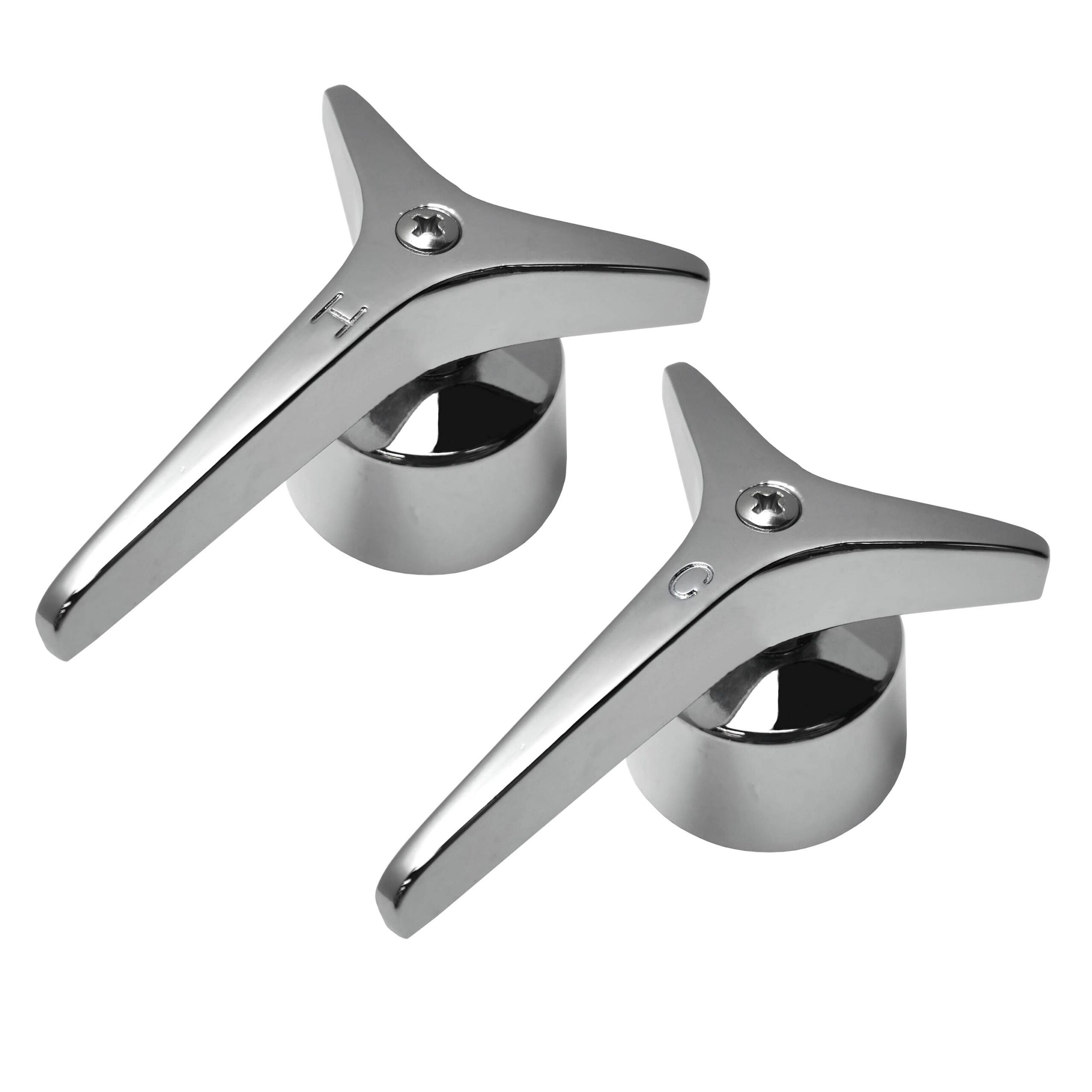 Chrome Hot & Cold lever Handles Fit Kohler Triton O/S Faucets